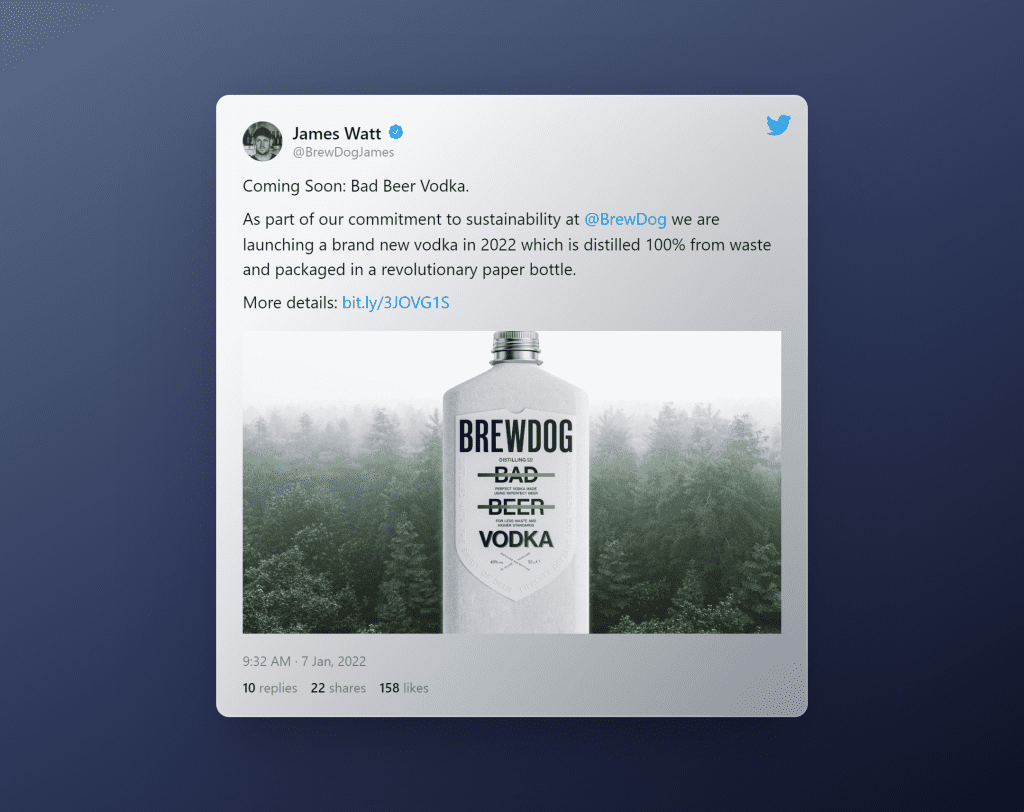 Brewdog Bad Beer Vodka la vodka à base de bières périmées